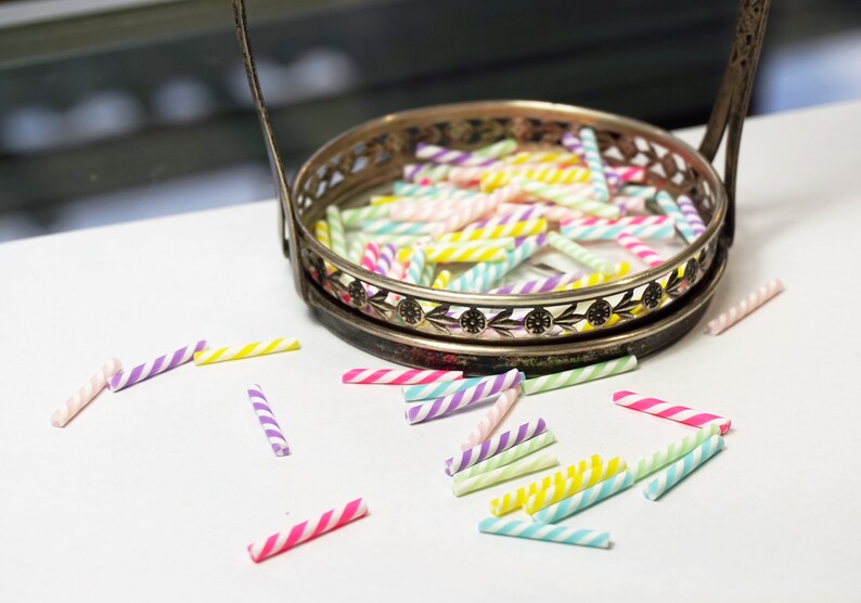 Mini TWISTED CANDY STICKS Cabochons Slime Charms Multicolor Etsy