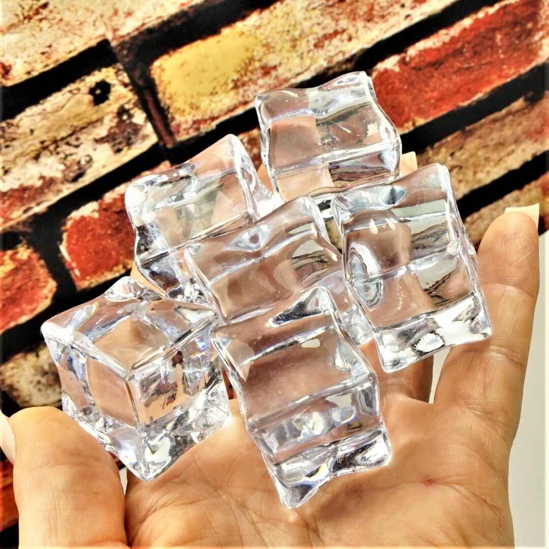 HUGE ICE CUBES for Craft, 30 Mm Transparent Clear Big Ice Cubes for  Decoration, Holiday Gift Idea for Kids 