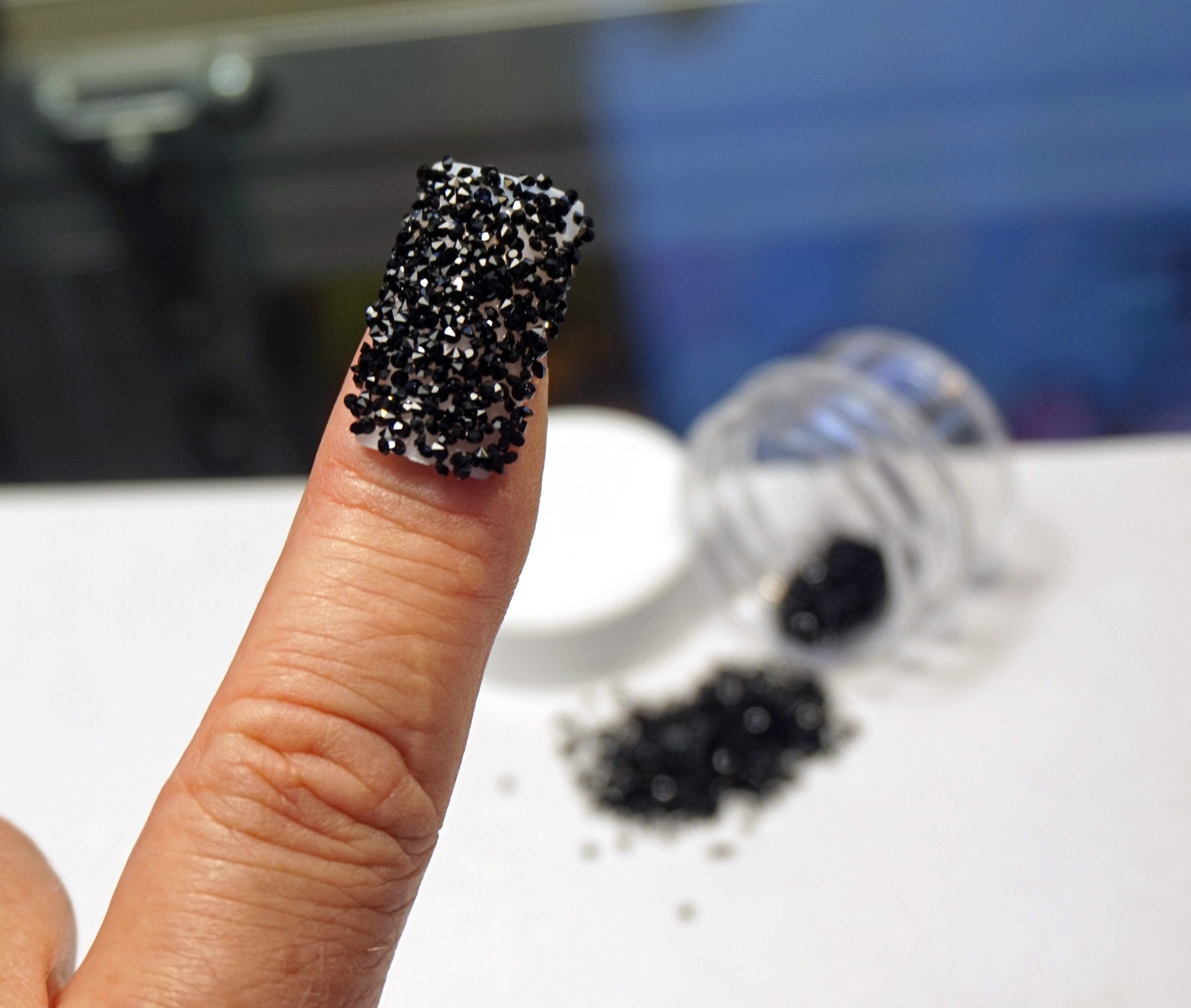 1440pcs/bag AB Glass Pixie Nail Art Rhinestone Nail Crystal Micro Manicure  Tips Tiny Mini Rhinestones 3D Nail Art Decorations