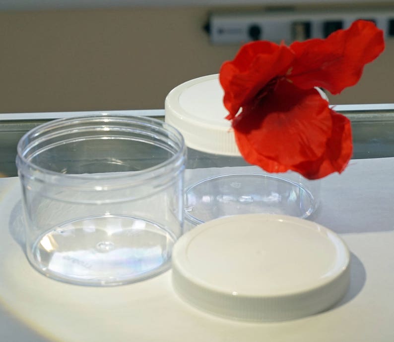 8 Oz PLASTIC JARS With Twisted Lids OLCOTT 8 Oz Clear Etsy
