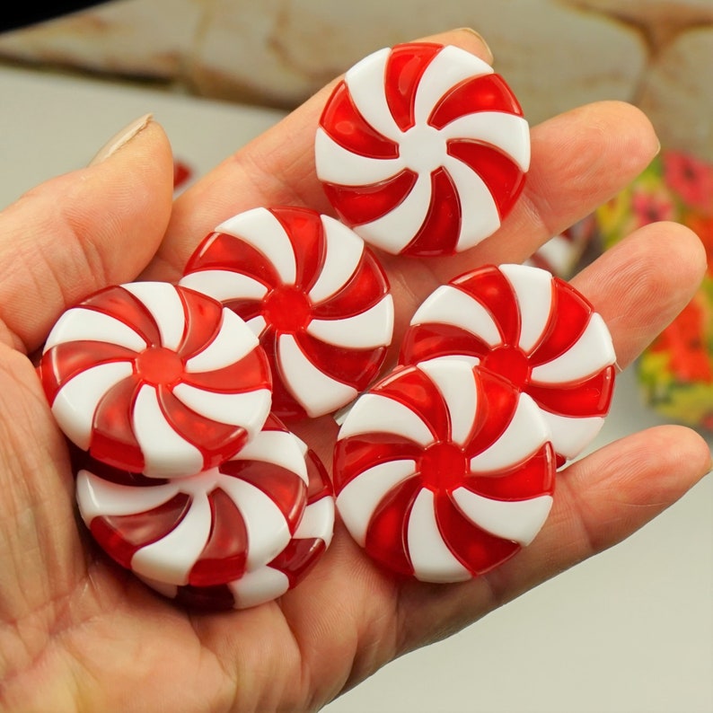 PEPPERMINT ROUND CANDIES Christmas Tree Hanging Ornaments Xmas Etsy
