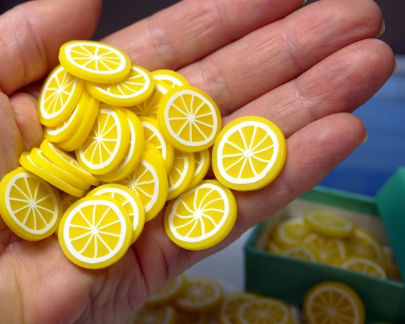 Lemon Fimo Slices, Bright Craft Supply Embellishments - Etsy