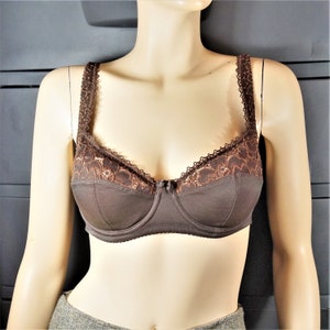 NWT Solange Cotton Plaid Bra - Size 44C  Cotton bras, Solange, Leopard  print bra