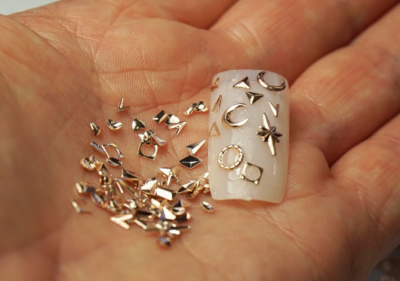 Rose GOLD METAL CHARMS for Nails Reusable Nail Charms 3D Nail Etsy