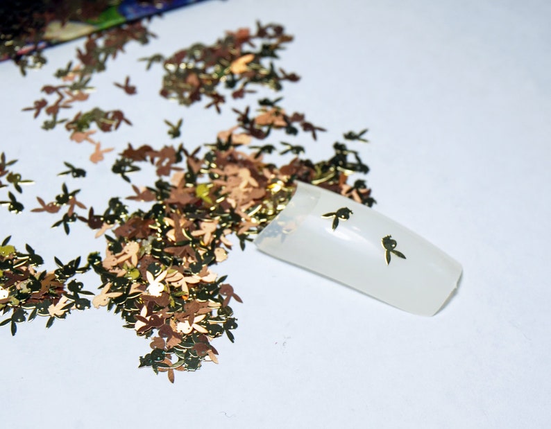 BUNNIES CHARMS For NAILS Bunny Gold Nail Decals 3D Nail Art Etsy