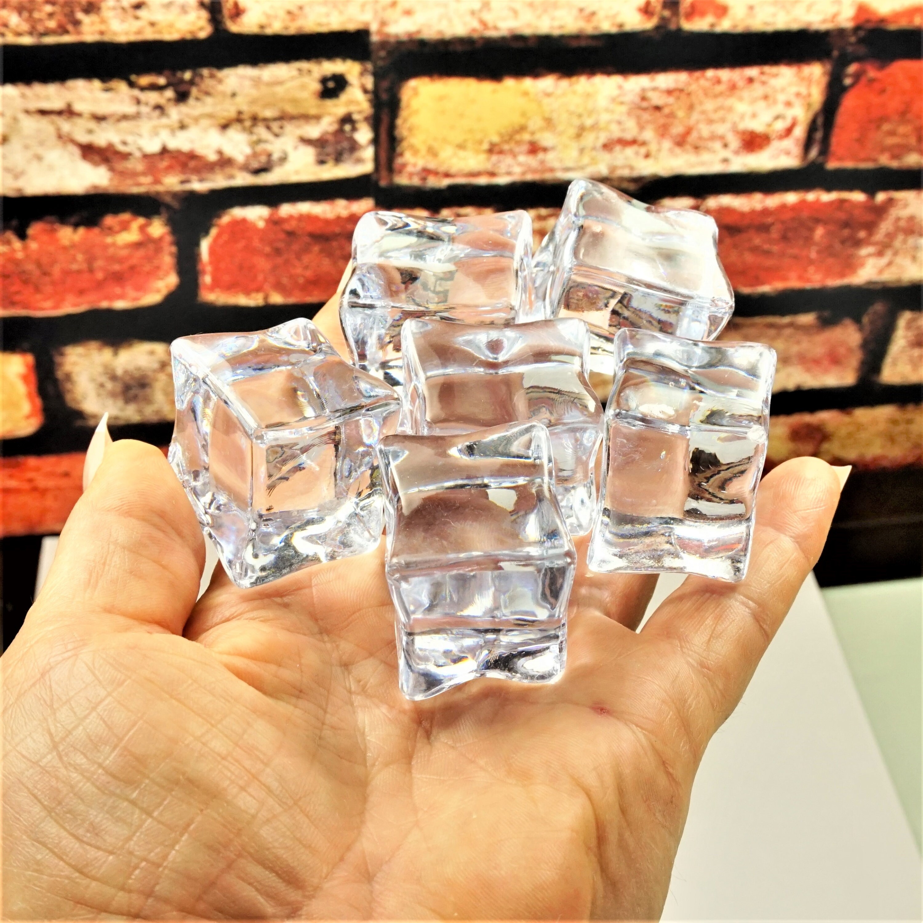 HUGE ICE CUBES for Craft, 30 Mm Transparent Clear Big Ice Cubes for  Decoration, Holiday Gift Idea for Kids 