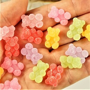 MINI BEARS Flat Back Cabochons, Sugar coated bear Marmalade candy Dollhouse Sweets, Sugar Candies, Small Gift For Kids, Ready To Gift In Box
