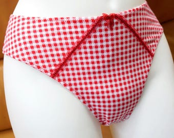 RETRO STYLE GINGHAM Panties, European Briefs, Intimate Gift for Her