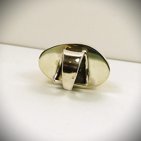 Massive Amber Ring - 925 Silver Adjustable Band -… - image 8