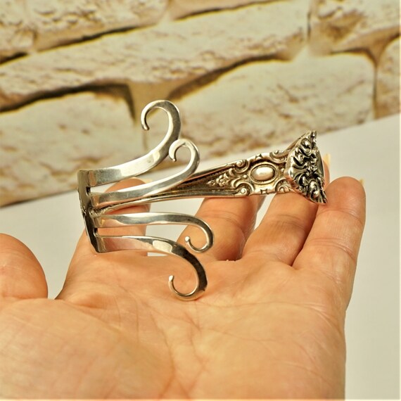 Vintage Towle Sterling Silver Fork Bracelet, Utensil Jewelry (7