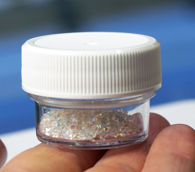 PREMIUM AB CRYSTALS Dust For Nail Crystal Pixie Dust Micro Zircon Nail Rhinestones 1250 Swarovski Crystals In Jar Small gift Idea For Her image 4