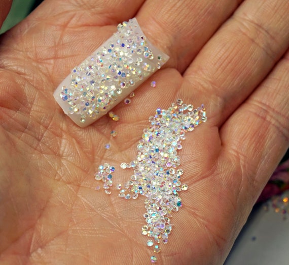 PREMIUM AB CRYSTALS for Nails 2500 Swarovski Crystals Art Micro