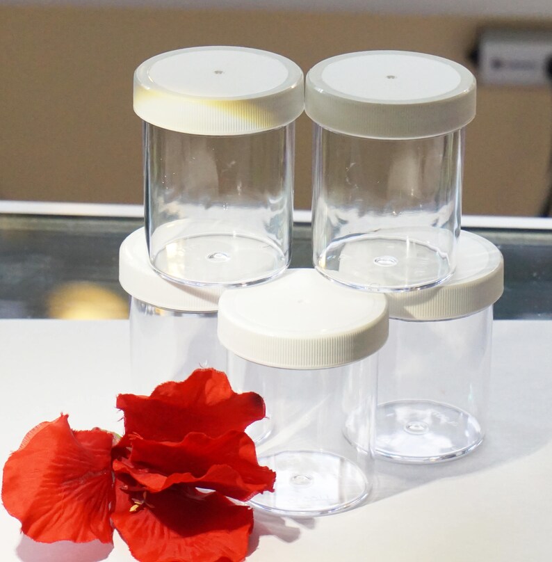 6 Oz Slime Container Twisted Lid Jars Clear Containers Image 0