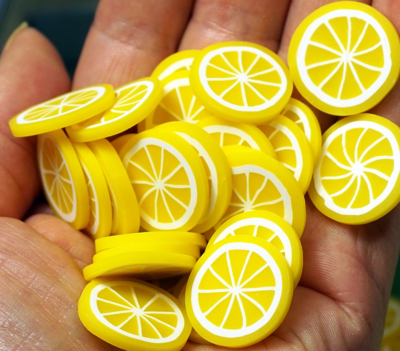 BIG LEMON FIMO Slices for Craft in Gift Box Polymer Clay Diy Etsy