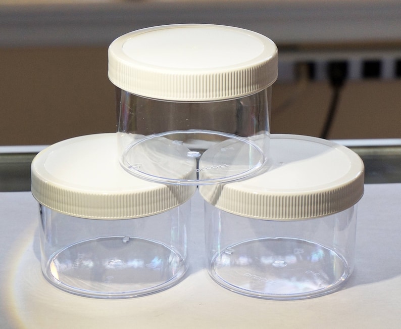8 Oz PLASTIC JARS With Twisted Lids OLCOTT 8 Oz Clear Etsy