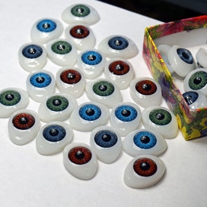 BIG EYES For CRAFT 1 4 Colors Oval Eyes For Dolls Flatback Resin Eyeballs Dolls Modeling Eyes Holiday Gift For Kids Small Gift Idea In Box image 8