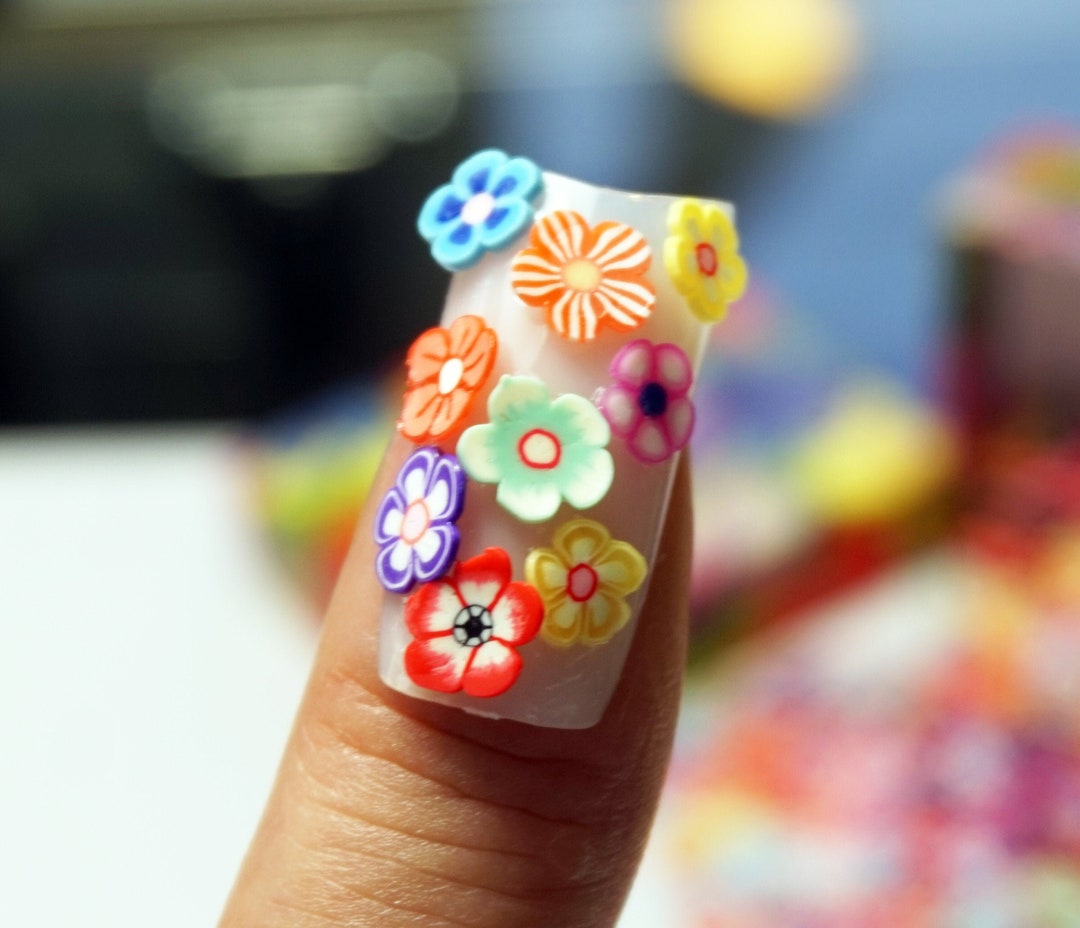 FIMO FLOWERS For NAILS Assorted Flowers In Gift Box 1200 Fimo Slices ...
