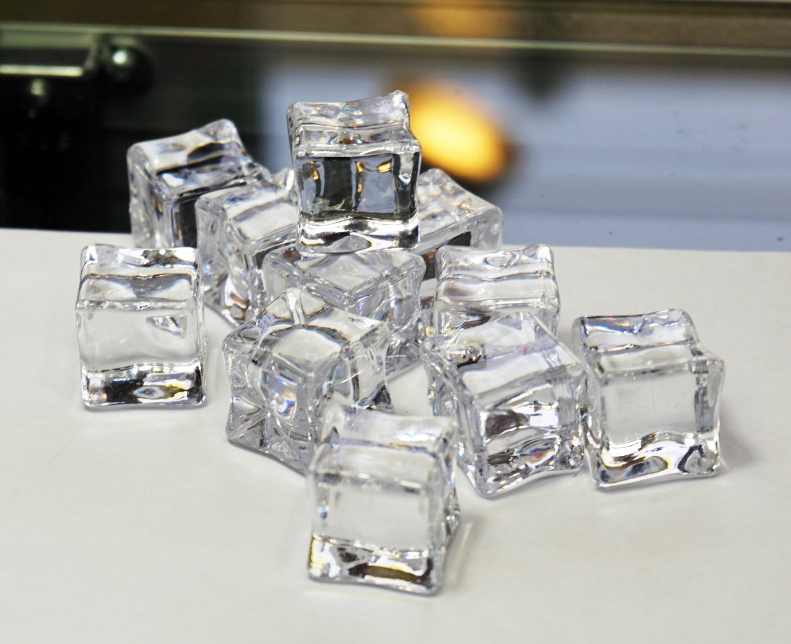 Glass CLEAR ICE CUBES Crystal Clear Transparent Ice Cubes for Etsy