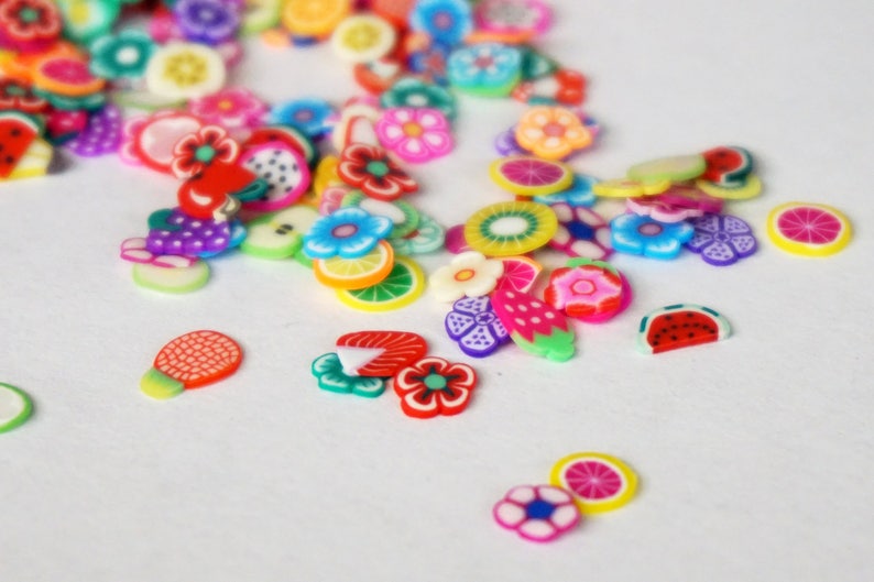 FRUITS FLOWERS Mixed FIMO Slices 1000 Pcs in Gift Box Fruits - Etsy