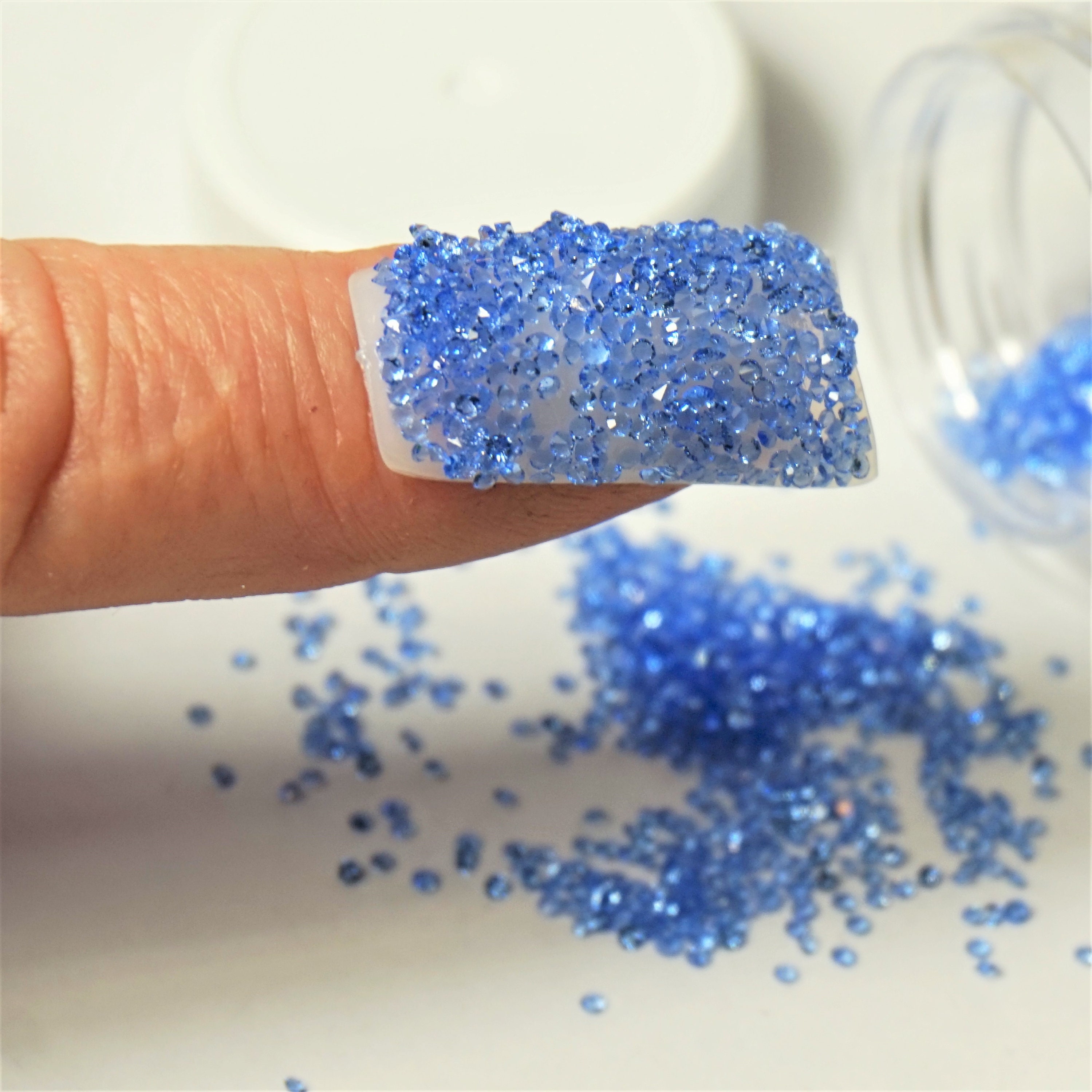 Silver Blue PREMIUM CRYSTALS for NAILS Pixie Dust Micro Zircon 