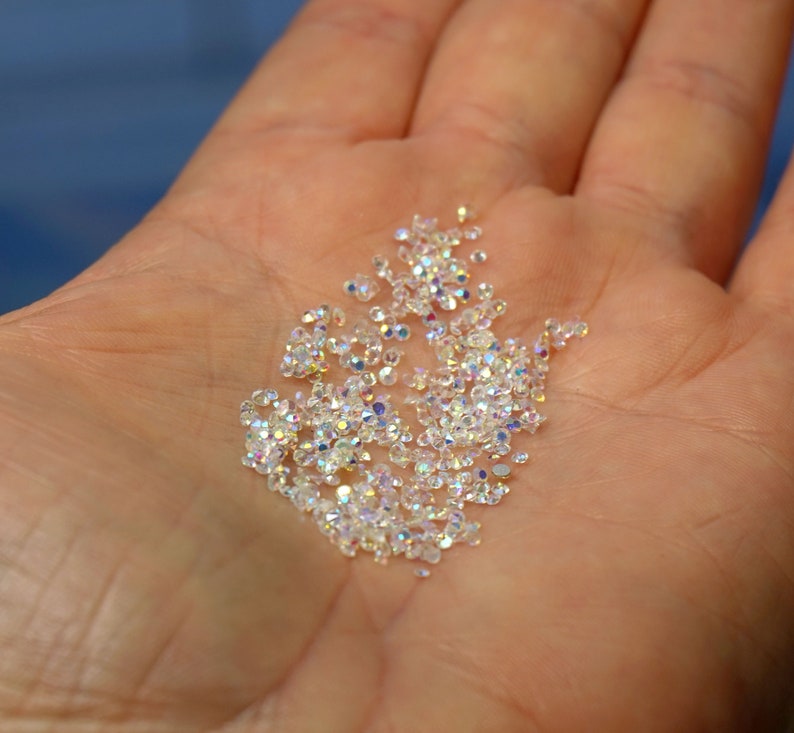 PREMIUM AB CRYSTALS Dust For Nail Crystal Pixie Dust Micro Zircon Nail Rhinestones 1250 Swarovski Crystals In Jar Small gift Idea For Her image 1