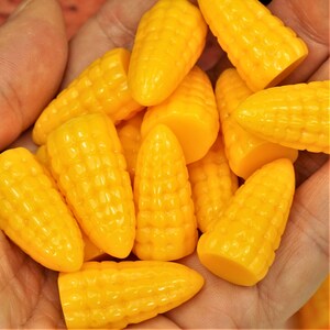 LIFELIKE SUGAR CORN, Halloween Craft Supply, Mini Corn Cabochons, Small ...