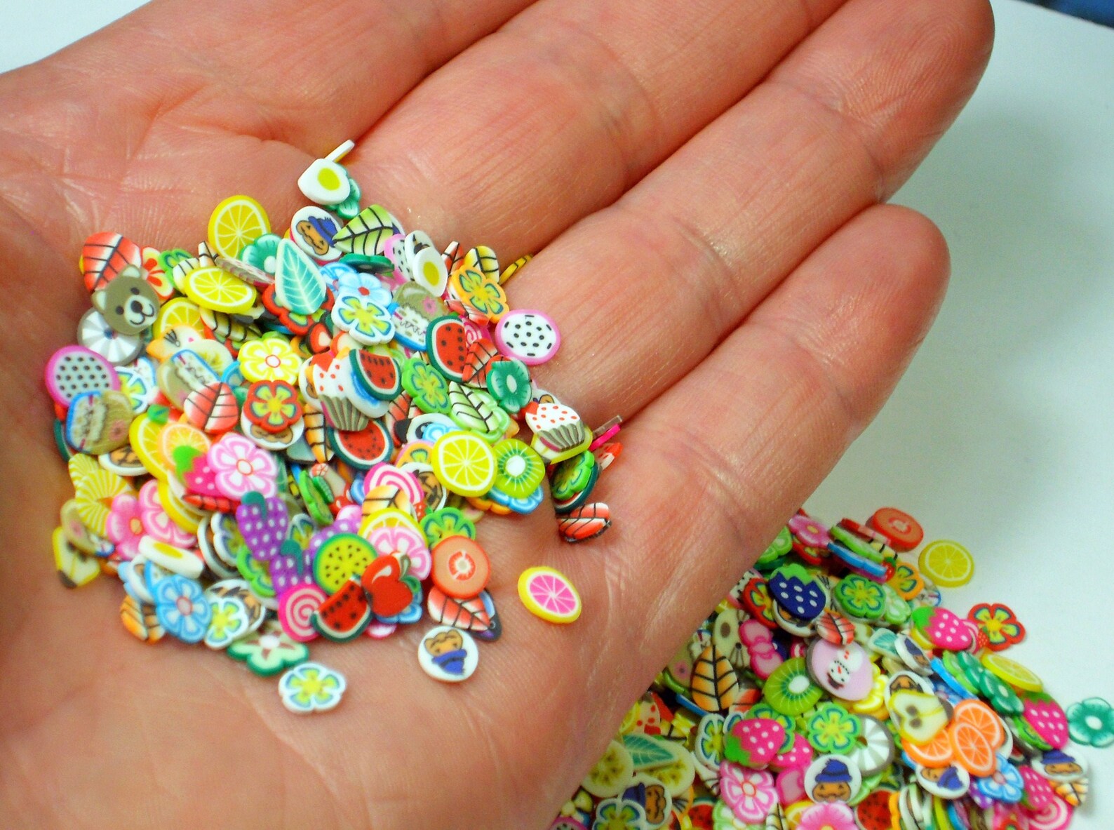 MIXED FIMO SLICES for Craft Polymer Clay Fruits Slime Fimo - Etsy