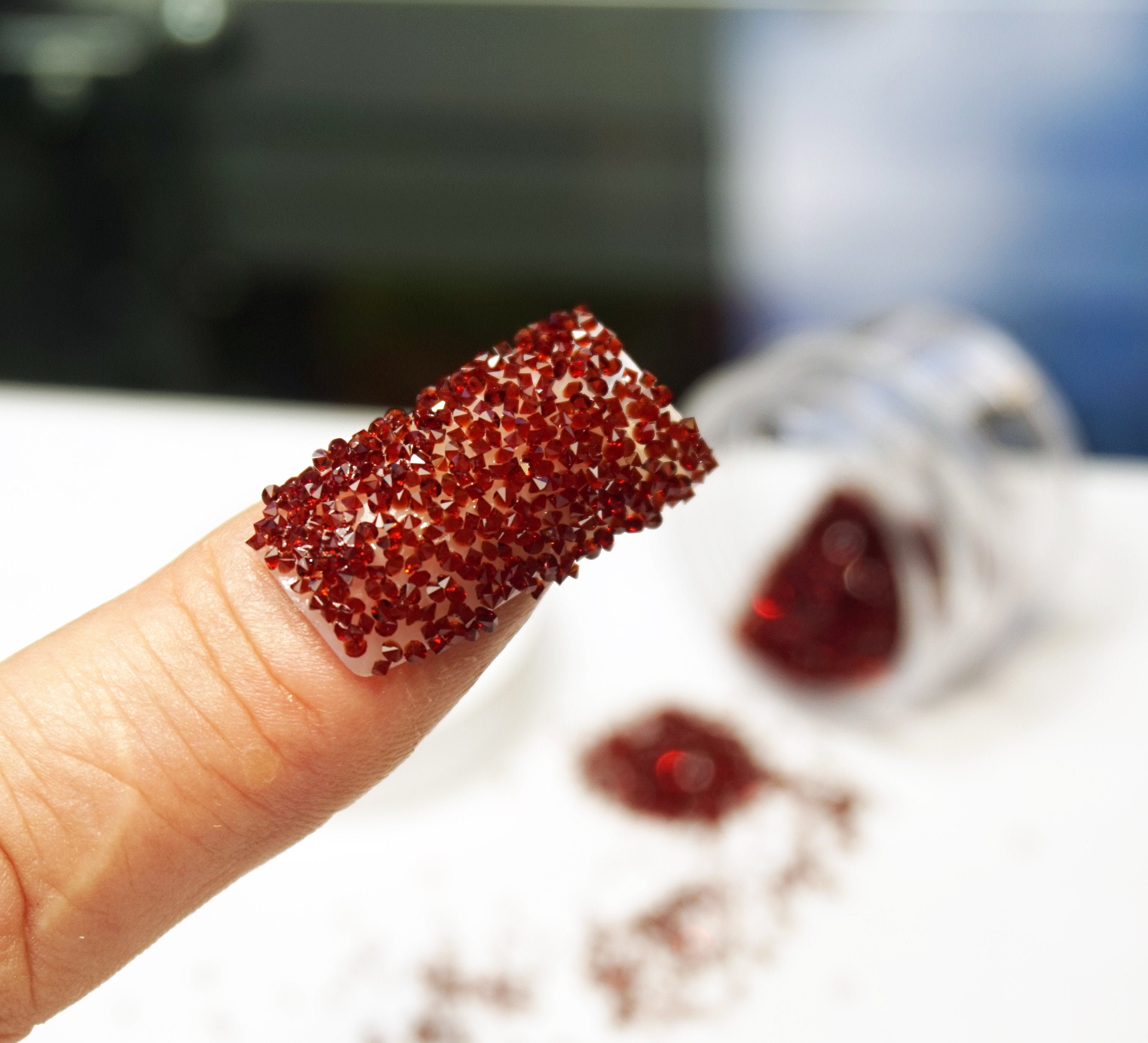 GARNET Red PREMIUM CRYSTALS for Nails Crystal Pixie Micro - Etsy