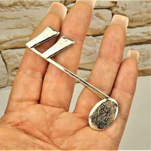 Sterling Brooch - Huge Musical Note - Signed by Lang Pin - Old Estate Jewelry - Rare Gift For Her - Musician Gift - VTG Designer Beauty