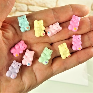 BABY BEAR DIY Flat Back Cabochons, Pastel Colors, Mini Bears For Craft, Colorful Candies, Slime Charms, Bear Charms, Holiday Gift For Kids
