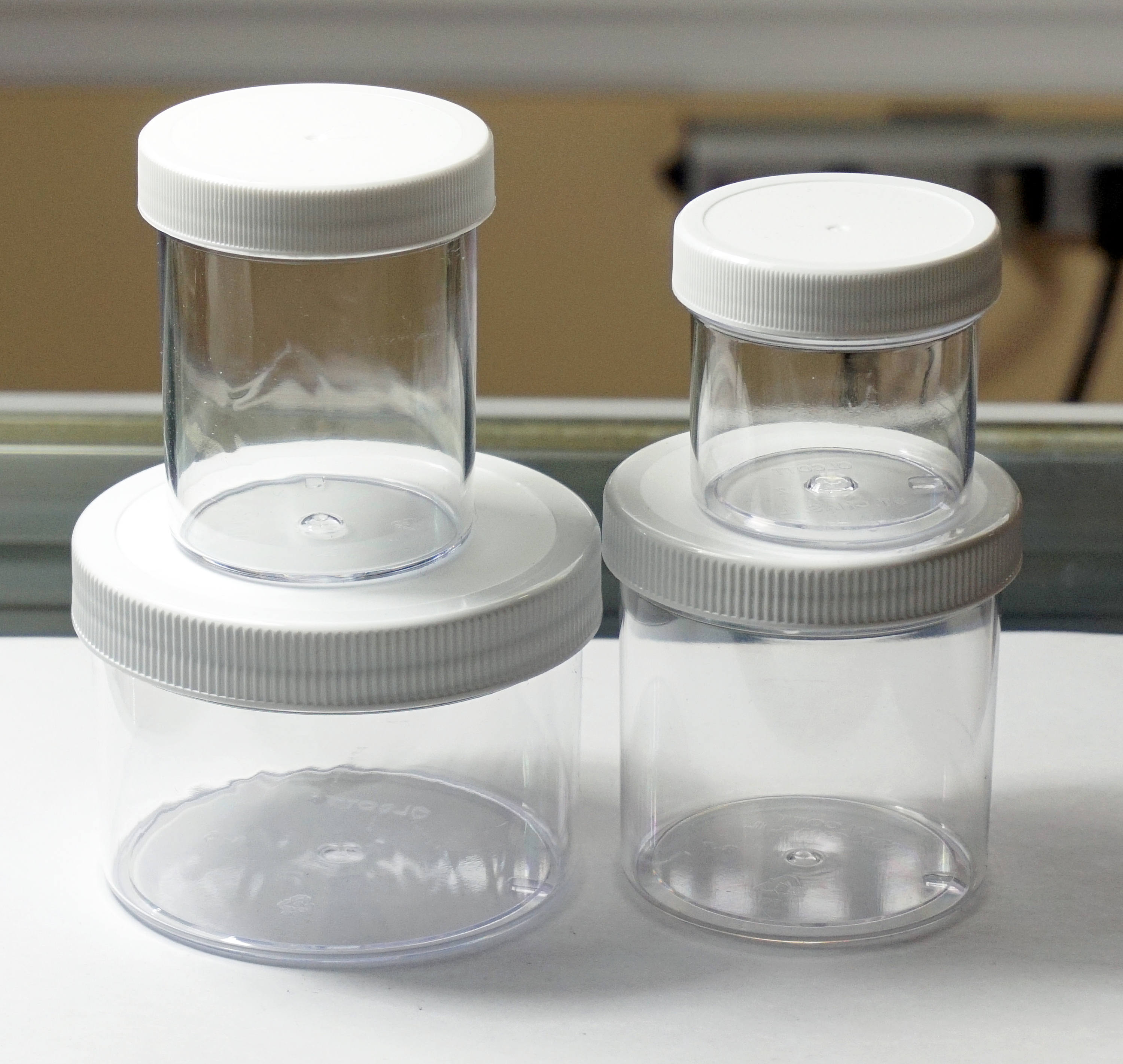 4 SLIME CONTAINERS CLEAR Plastic Jars 2 oz 4 oz 6 oz 8 oz