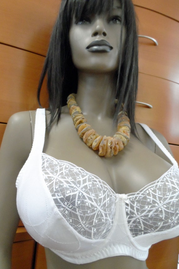 lingerie sexy ensemble Big Bust White Lace Bra - European Lingerie, Wide Straps