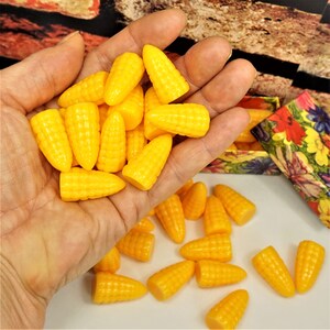 LIFELIKE SUGAR CORN, Halloween Craft Supply, Mini Corn Cabochons, Small ...