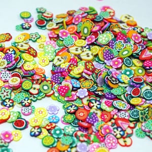 FRUITS FLOWERS FIMO Slices 1000 Fimo Pieces in Gift Box - Etsy