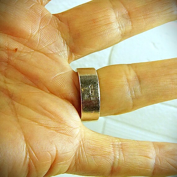 Rectangular Amber 925 Silver Ring - Opened Wide B… - image 11