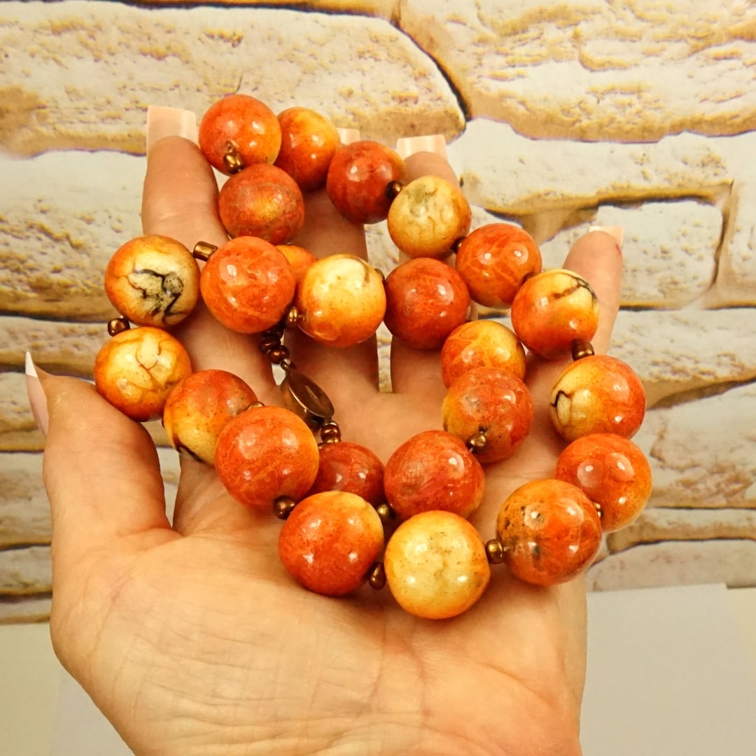 Apple Sponge Coral Necklace 21