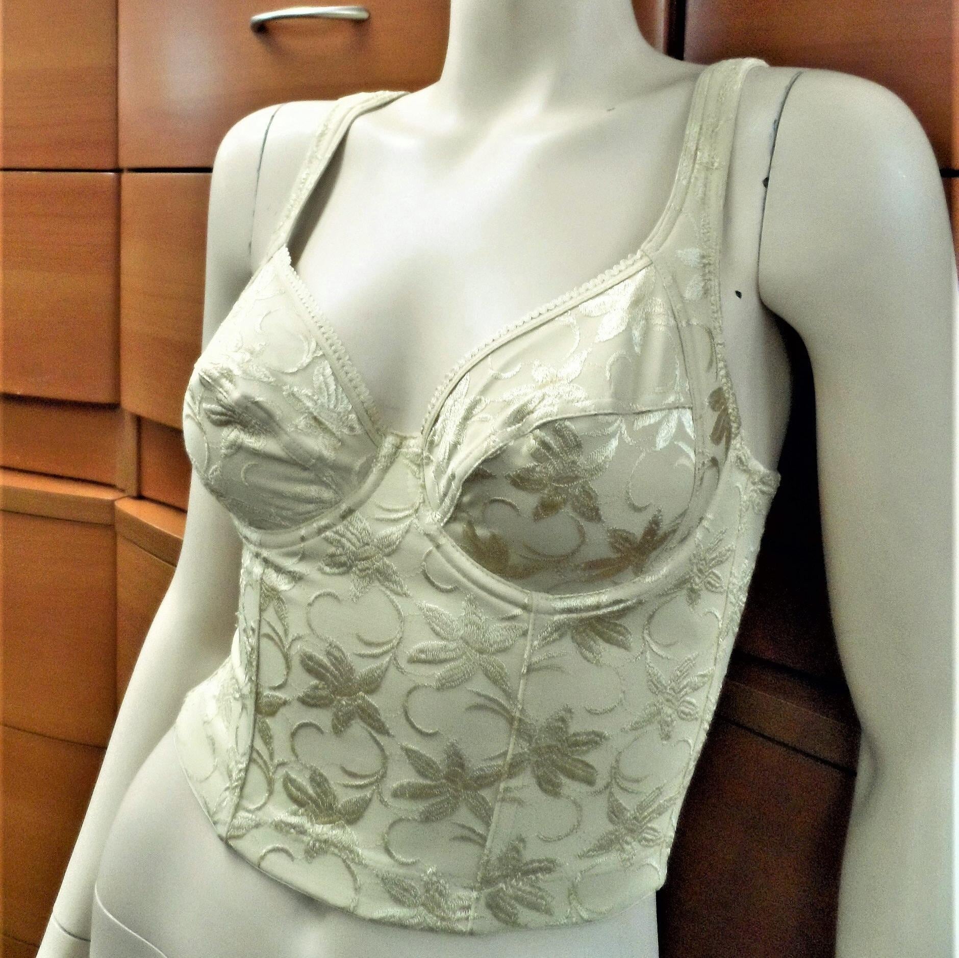 HALF BODY SHAPER Beige with wide straps, Minimizer underwire bra, European lingerie, New old stock, Big bust full coverage bra, Women gift