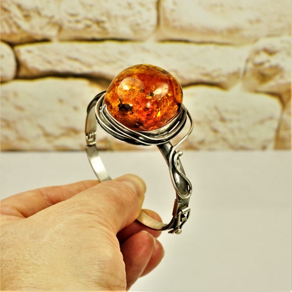 Natural Baltic Amber Sterling Silver 925 Bracelet – Oval Gemstones, Multi-Colored, Certified (Ligurius)