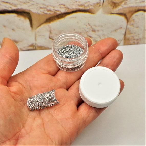 AB PREMIUM CRYSTALS for Nails Crystal Pixie Dust Micro Zircon Nail  Rhinestones for Nail Art 1000 Crystals in Jar Holiday Small Gift for Her 