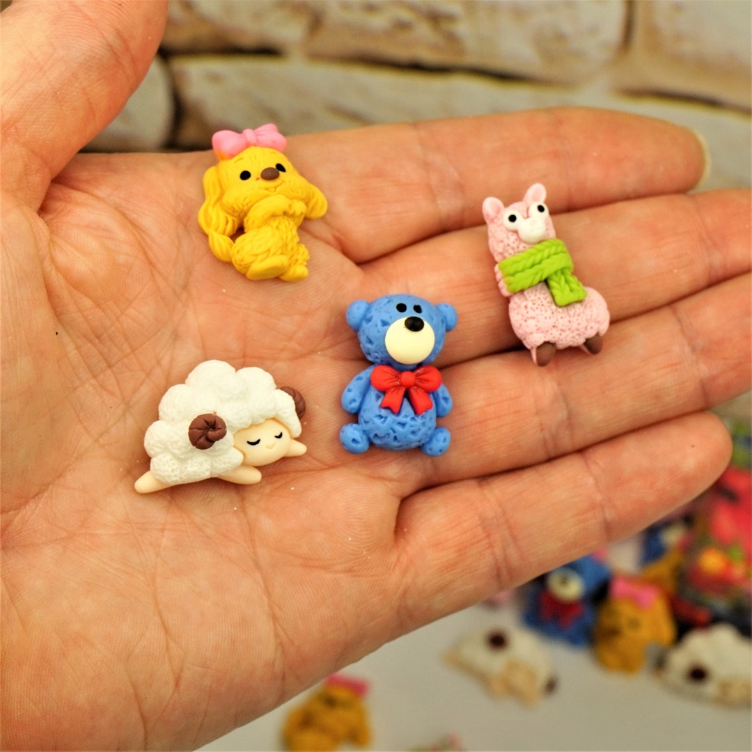 MINI CARTOON ANIMALS Resin Figurines Kawaii Cute Animals Dog Etsy
