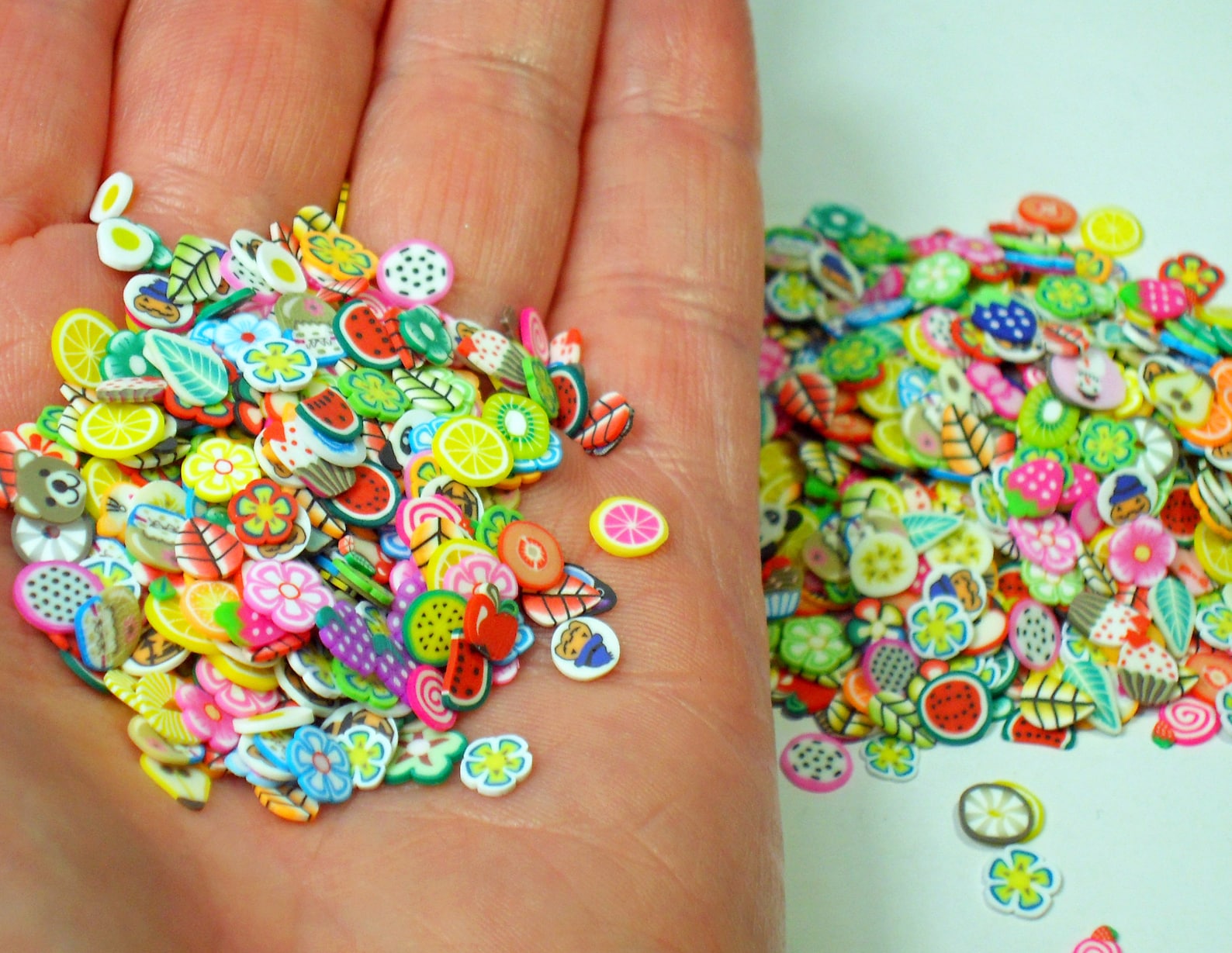 MIXED FIMO SLICES for Craft Polymer Clay Fruits Slime Fimo - Etsy