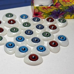 BIG EYES For CRAFT 1 4 Colors Oval Eyes For Dolls Flatback Resin Eyeballs Dolls Modeling Eyes Holiday Gift For Kids Small Gift Idea In Box image 6