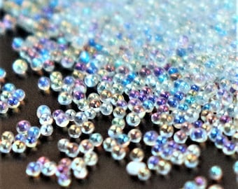 IRIDESCENT CAVIAR BEADS For 3D Nail Art Rainbow Glass Micro Beads In Jar Small Gift Idea For Her Caviar Crystals Nail Rhinestones Diy Charms