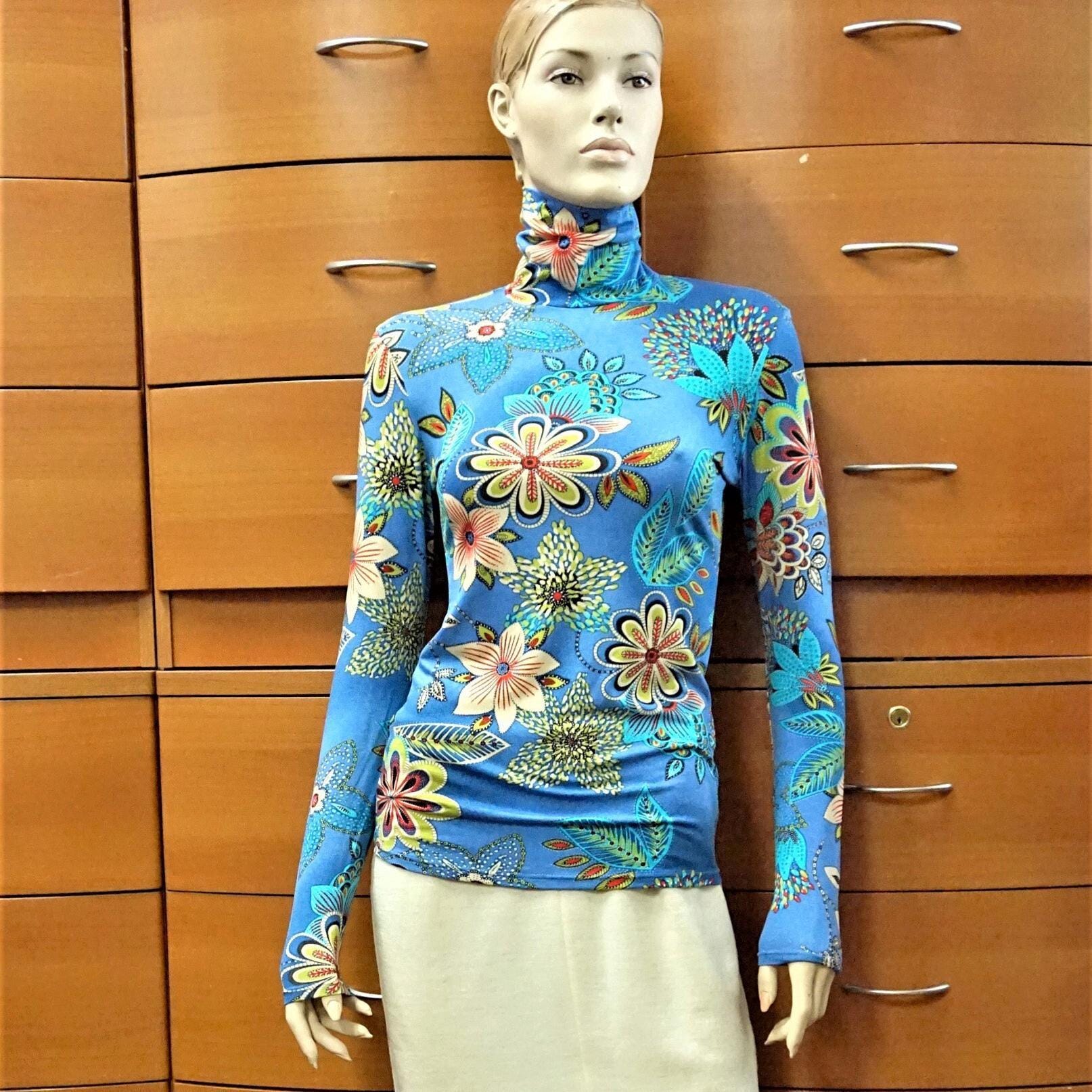 turquoise mock turtleneck