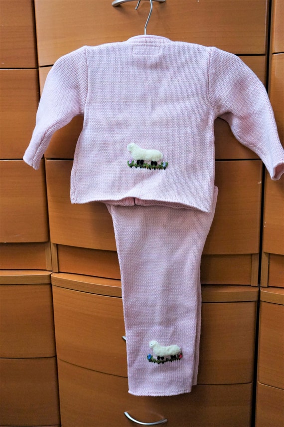 KNITTED WOOL 2 PCs BABY Girl Winter Set, Pants Ja… - image 5