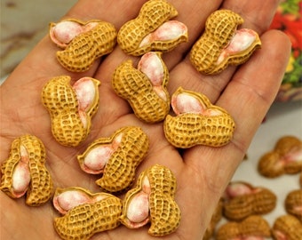 Resin Peanuts Flatback Cabochons, Dollhouse Miniatures (Set of 10)