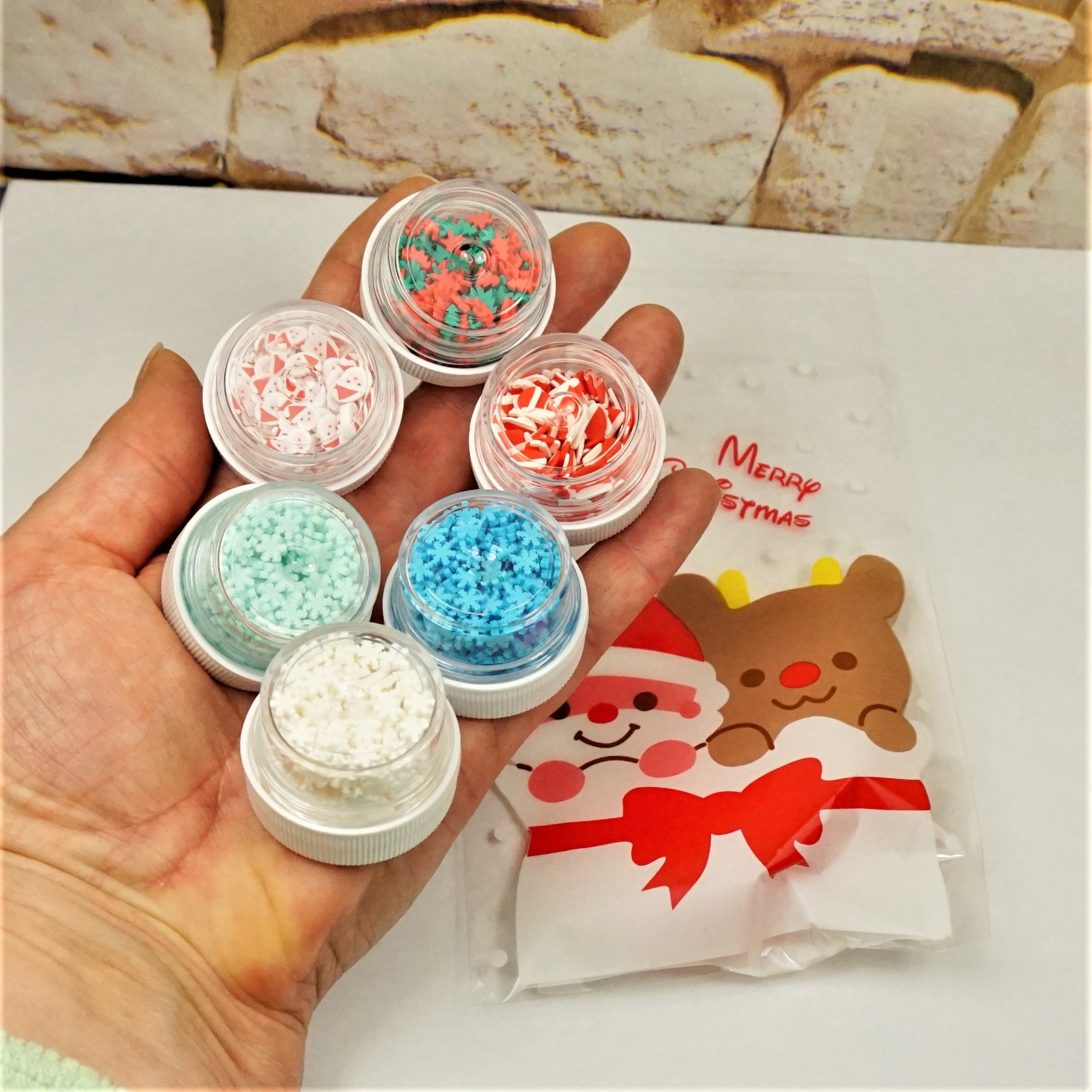 Xmas SET of 6 DIY SPRINKLES Assorted Resin Sprinkles for Craft Etsy UK