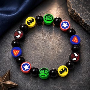 Superhero Party Favor Bracelet | Custom Toddler Birthday Gift | Hero Inspired Kids Bracelet | Boys Personalized Favor