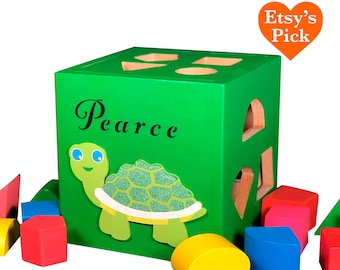 Turtle toy wooden eco friendly baby toys green shape sorter personalized new baby gift 1st birthday git 2nd birthday git baby boy gift wood