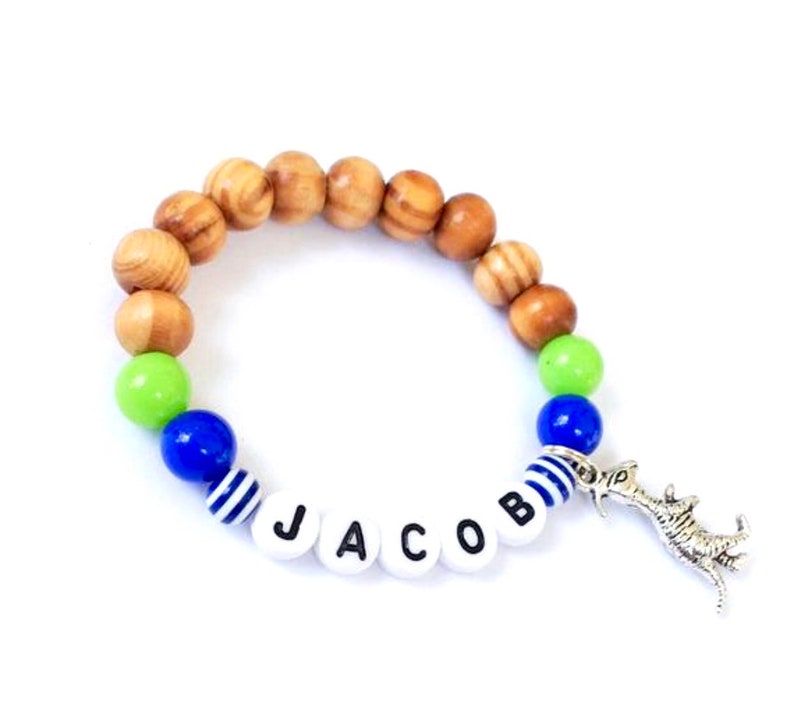 Dinosaur Bracelet Boys Toddler Boy Jewelry Woo Beaded Bracelet Etsy